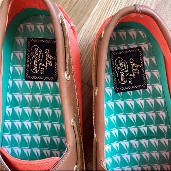 Sperry x Milly of New York Limited Edition Top-Sider in Orange Coral EUC - Picture 9 of 9